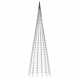LED julgran på flaggstång 3000 LEDs kallvit 800 cm