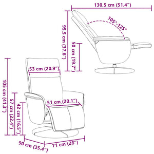 Reclinerfåtölj med fotstöd svart konstläder