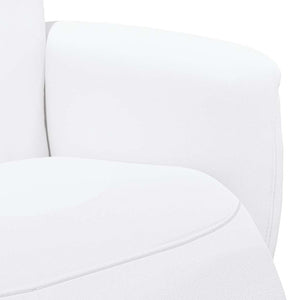 Reclinerfåtölj med fotstöd vit konstläder