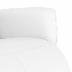 Reclinerfåtölj med fotstöd vit konstläder