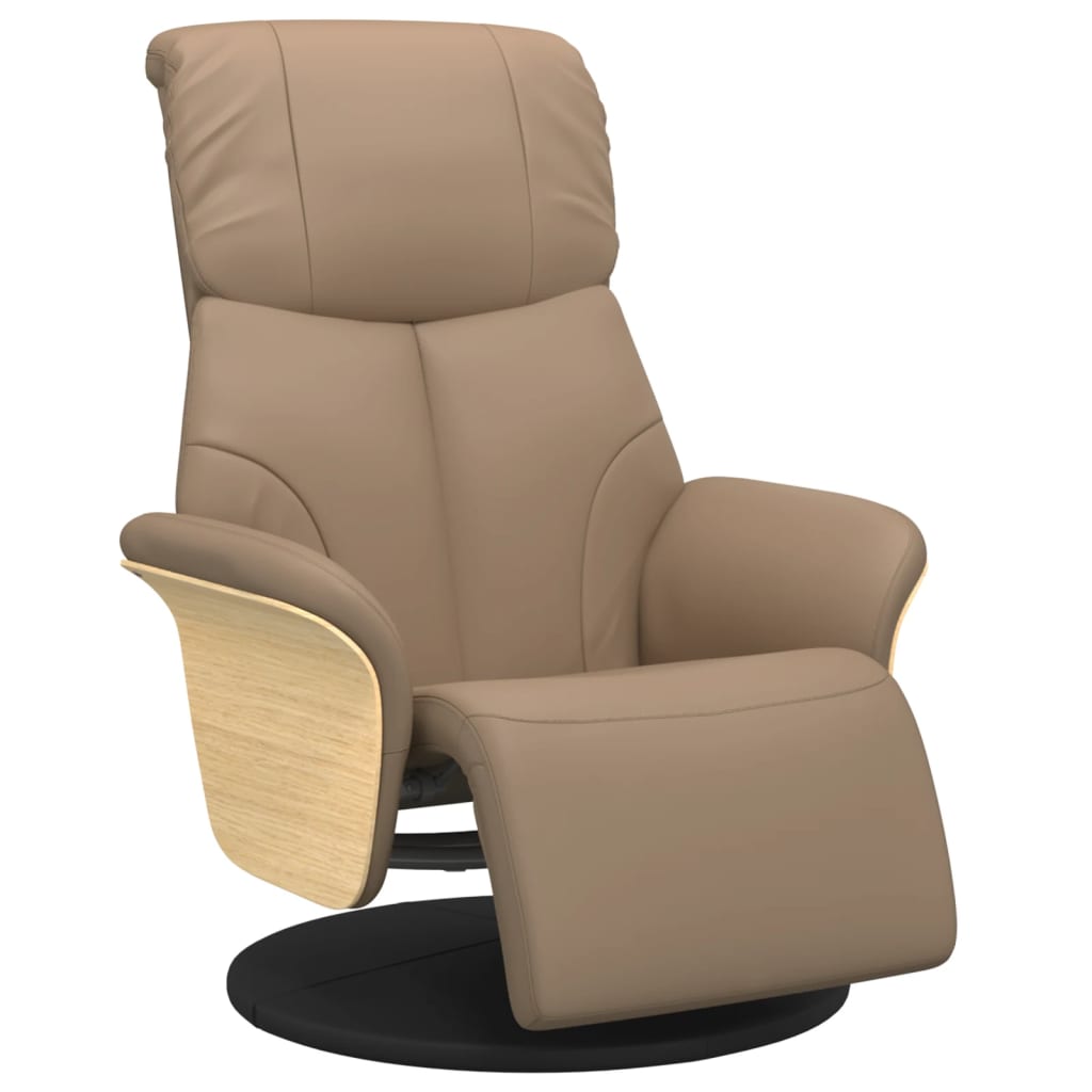 Reclinerfåtölj med fotstöd cappuccino konstläder