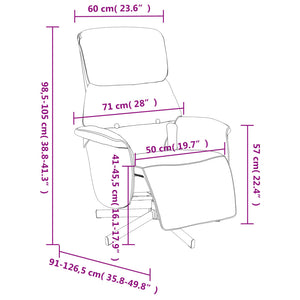 Massagefåtölj med fotstöd svart tyg