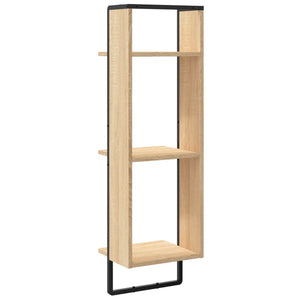 Vägghylla 3 hyllor sonoma-ek 30x25x100 cm konstruerat trä