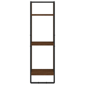 Vägghylla 3 hyllor brun ek 30x25x100 cm konstruerat trä