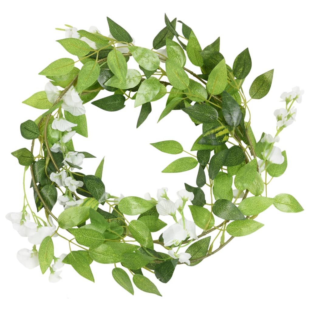 Blomstergirlanger 6 st vit 200 cm