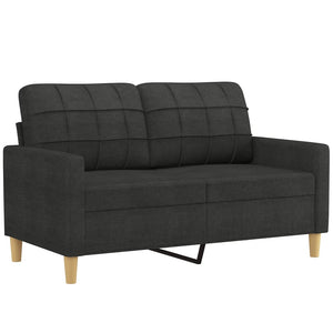 2-sits soffa med prydnadskuddar svart 120 cm tyg