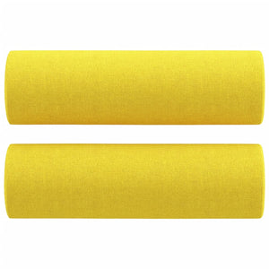 2-sits soffa med prydnadskuddar ljusgul 120 cm tyg