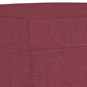 3-sitssoffa med fotstöd vinröd 180 cm tyg