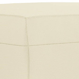 Soffgrupp med dynor 4 delar gräddvit konstläder