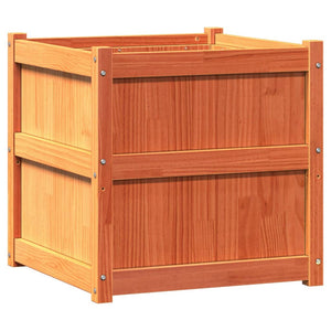 Odlingslåda vaxbrun 60x60x60 cm massiv furu