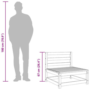 Trädgårdssoffa utan armstöd 2 st vaxbrun 70x70x67cm massiv furu