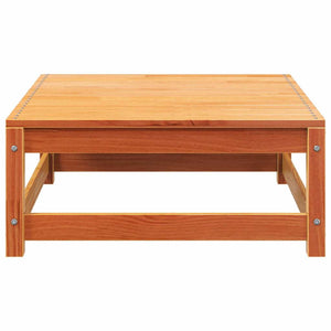 Trädgårdssoffa utan armstöd med fotpall vaxbrun massiv furu