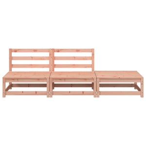 Trädgårdssoffa utan armstöd med fotpall massivt douglasträ