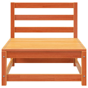 Trädgårdssoffa 2-sits med fotpall vaxbrun massiv furu