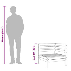 Hörnsektioner till trädgårdssoffa 2 st vaxbrun massiv furu