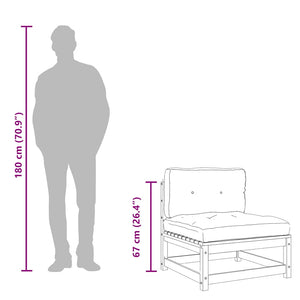 Trädgårdssoffor med dynor 2 st vaxbrun massiv furu