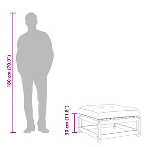 Fotpall med dyna för trädgården vaxbrun massiv furu