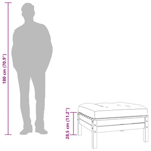 Trädgårdspallar med dynor 2 st vaxbrun massiv furu