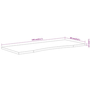 Bordsskiva 140x60x2,5 cm rektangulär massiv akacia