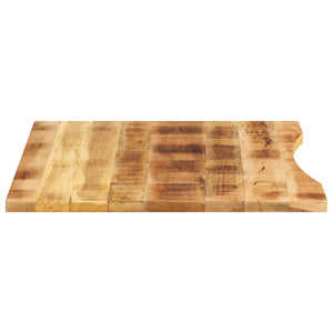 Skrivbordsskiva med kurva 100x80x2,5 cm massivt grovt mangoträ