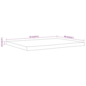 Bänkskiva för badrum 70x60x3,8 cm rektangulär massiv akacia
