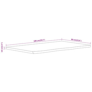 Bänkskiva för badrum 100x60x3,8 cm rektangulär massiv akacia