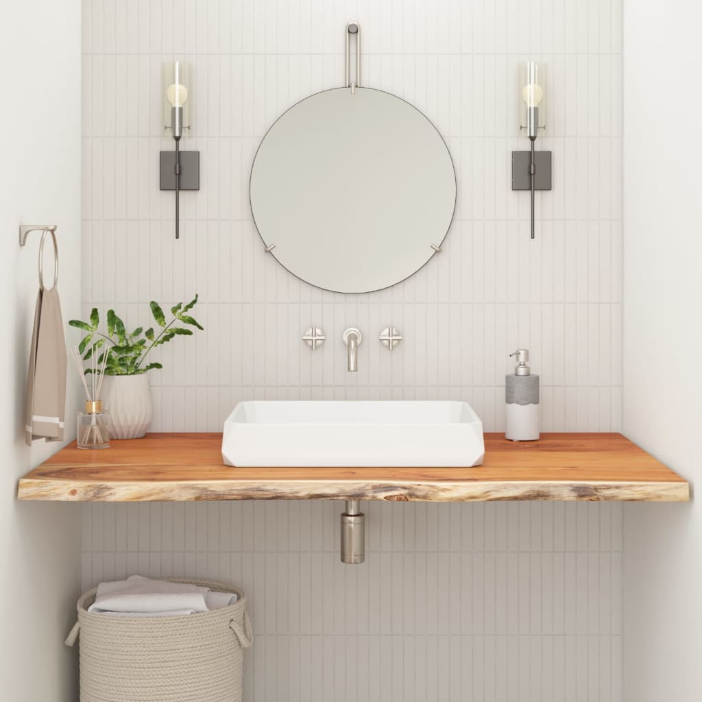 Bänkskiva för badrum 110x60x3,8 cm rektangulär massiv akacia