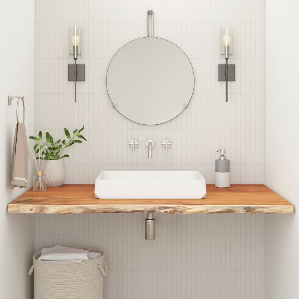 Bänkskiva för badrum 120x60x3,8 cm rektangulär massiv akacia