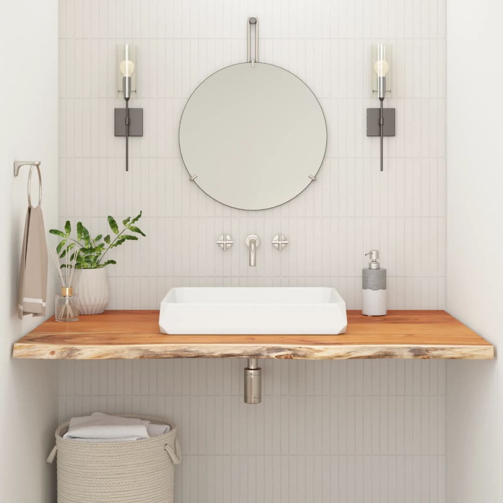 Bänkskiva för badrum 140x60x3,8 cm rektangulär massiv akacia