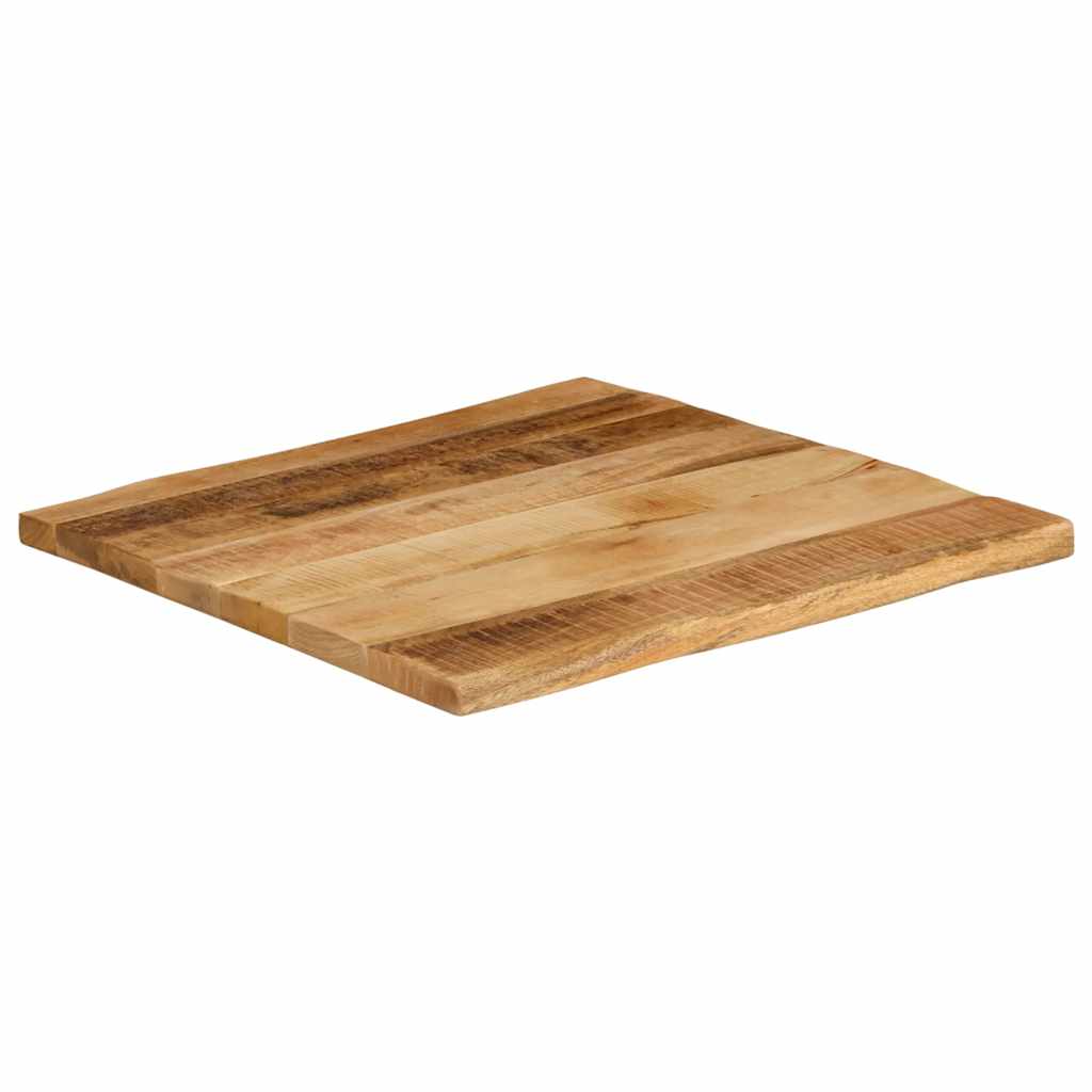 Bordsskiva 40x40x2,5 cm levande kant massivt grovt mangoträ