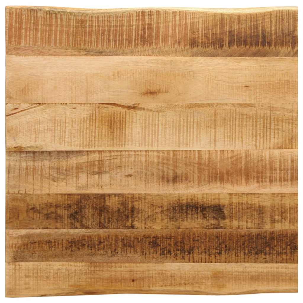 Bordsskiva 40x40x2,5 cm levande kant massivt grovt mangoträ