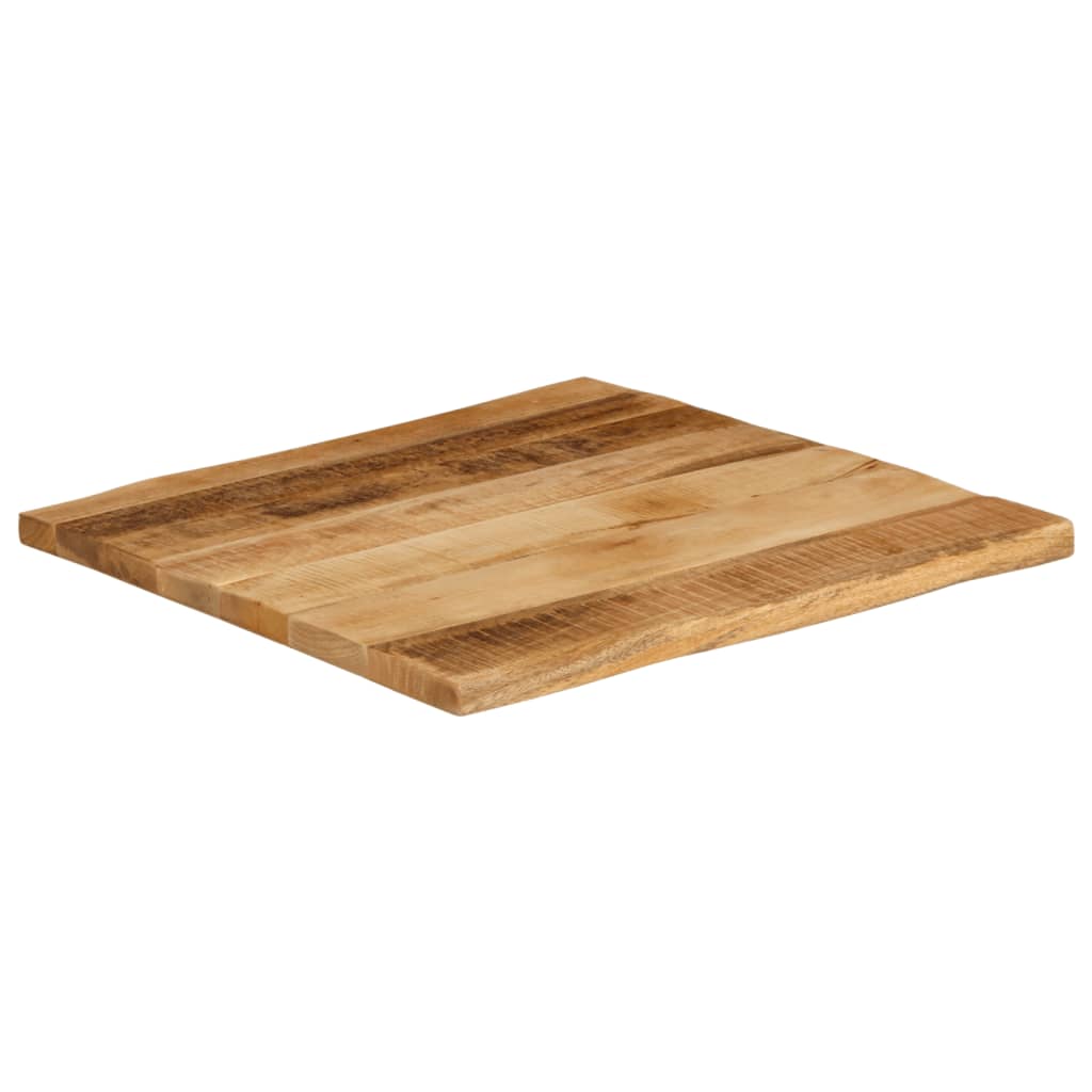 Bordsskiva 80x80x2,5 cm levande kant massivt grovt mangoträ