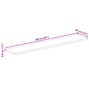 Bordsskiva 160x20x3,8 cm rektangulär massivt återvunnet trä