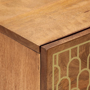 Nattduksbord 2 st 40x33x46 cm massivt mangoträ