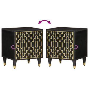 Nattduksbord 2 st 40x33x46 cm massivt mangoträ