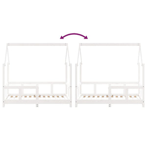 Sängram för barnsäng vit 70x140 cm massiv furu