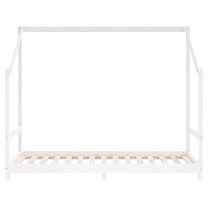 Sängram för barnsäng vit 2x(90x190) cm massiv furu