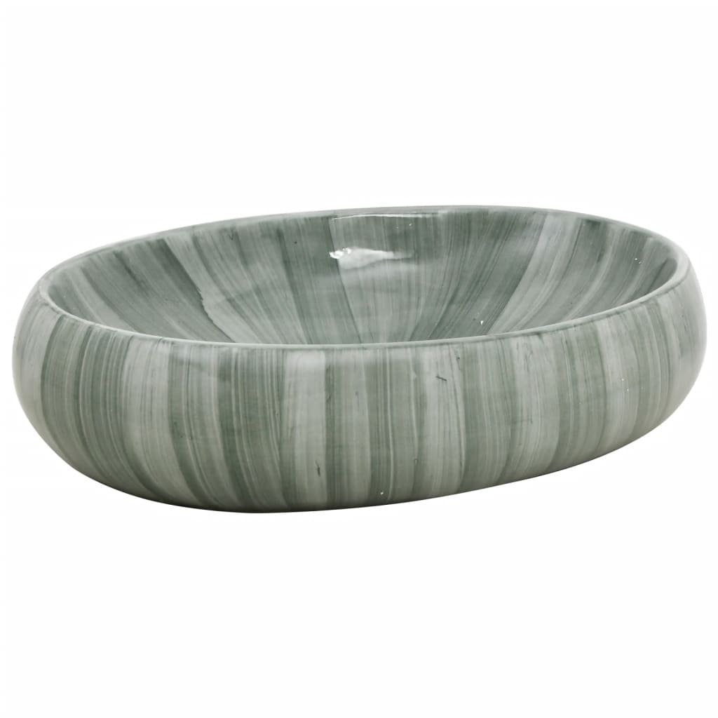Handfat grön oval 59x40x15 cm keramik
