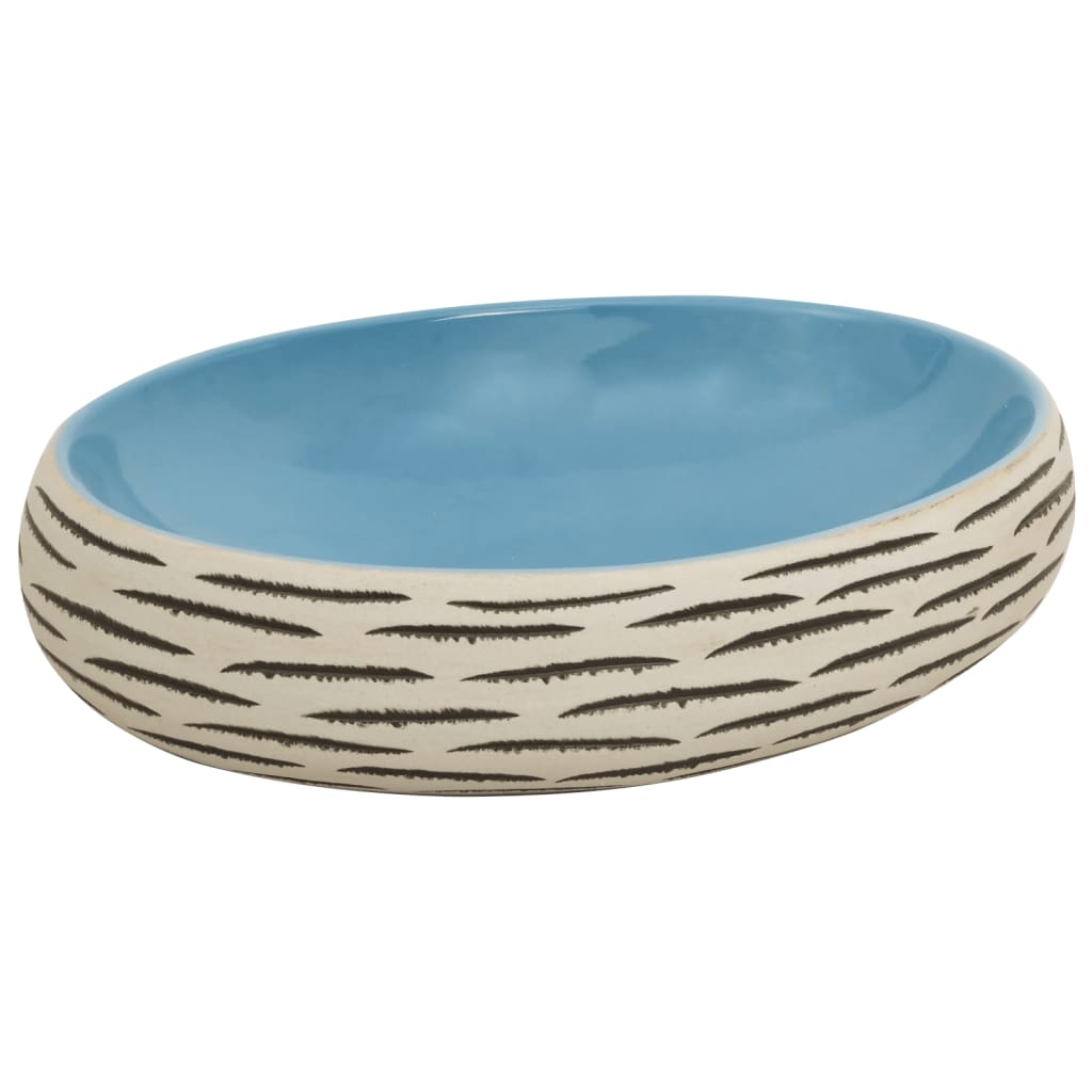 Handfat flerfärgad oval 59x40x15 cm keramik