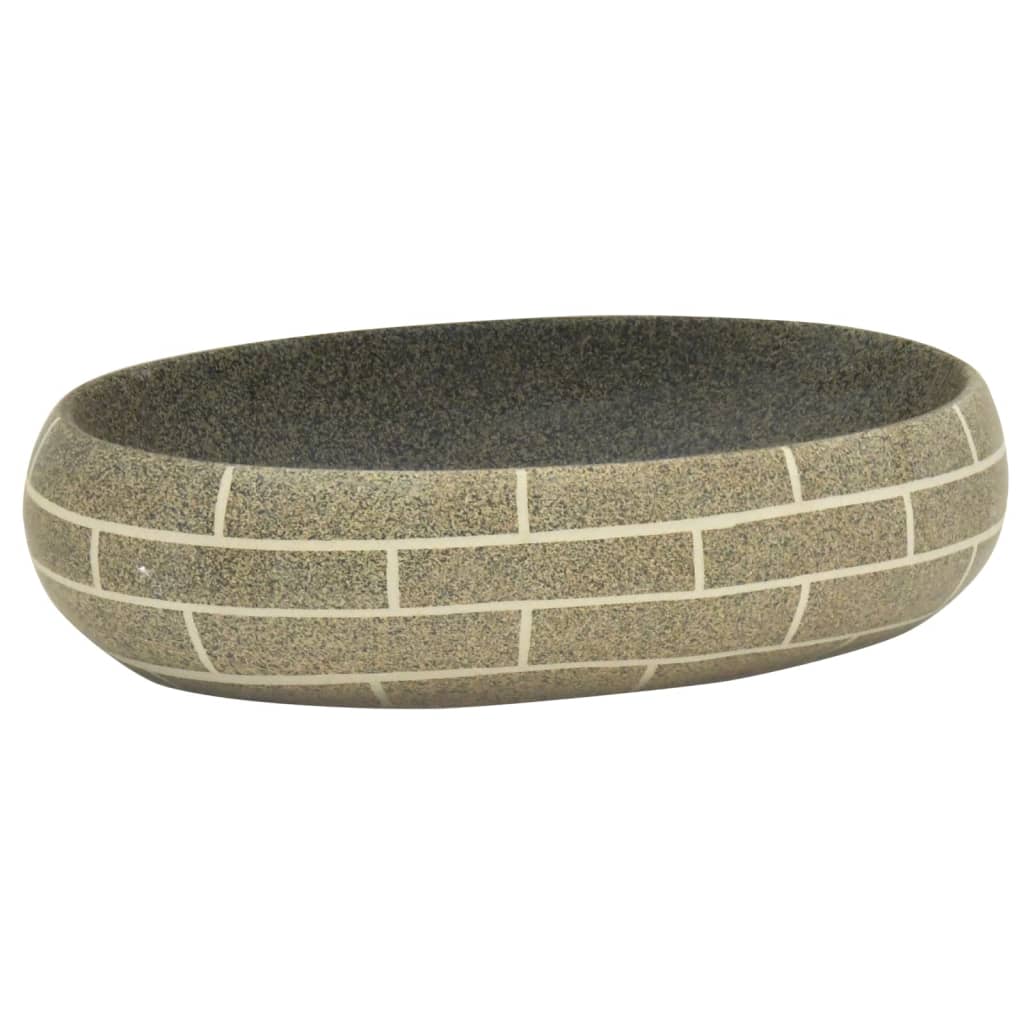 Handfat flerfärgad oval 59x40x15 cm keramik