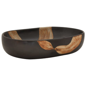 Handfat svart oval 59x40x14 cm keramik