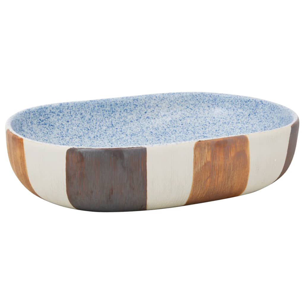 Handfat flerfärgad oval 59x40x14 cm keramik