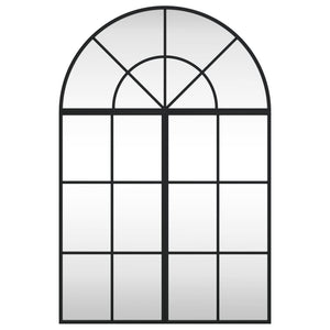 Väggspegel svart 60x90 cm bågformad järn