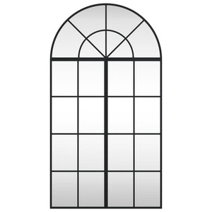 Väggspegel svart 60x110 cm bågformad järn