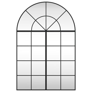 Väggspegel svart 80x120 cm bågformad järn