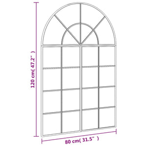 Väggspegel svart 80x120 cm bågformad järn