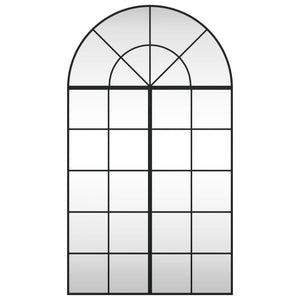 Väggspegel svart 80x140 cm bågformad järn