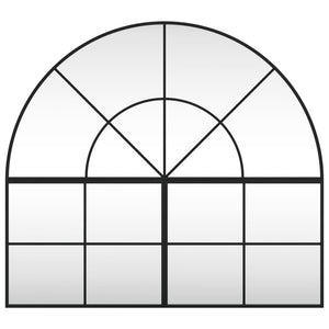 Väggspegel svart 100x90 cm bågformad järn