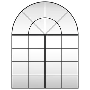 Väggspegel svart 100x130 cm bågformad järn