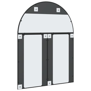 Väggspegel svart 100x130 cm bågformad järn